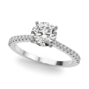 Single Row Split Prong Engagement Ring