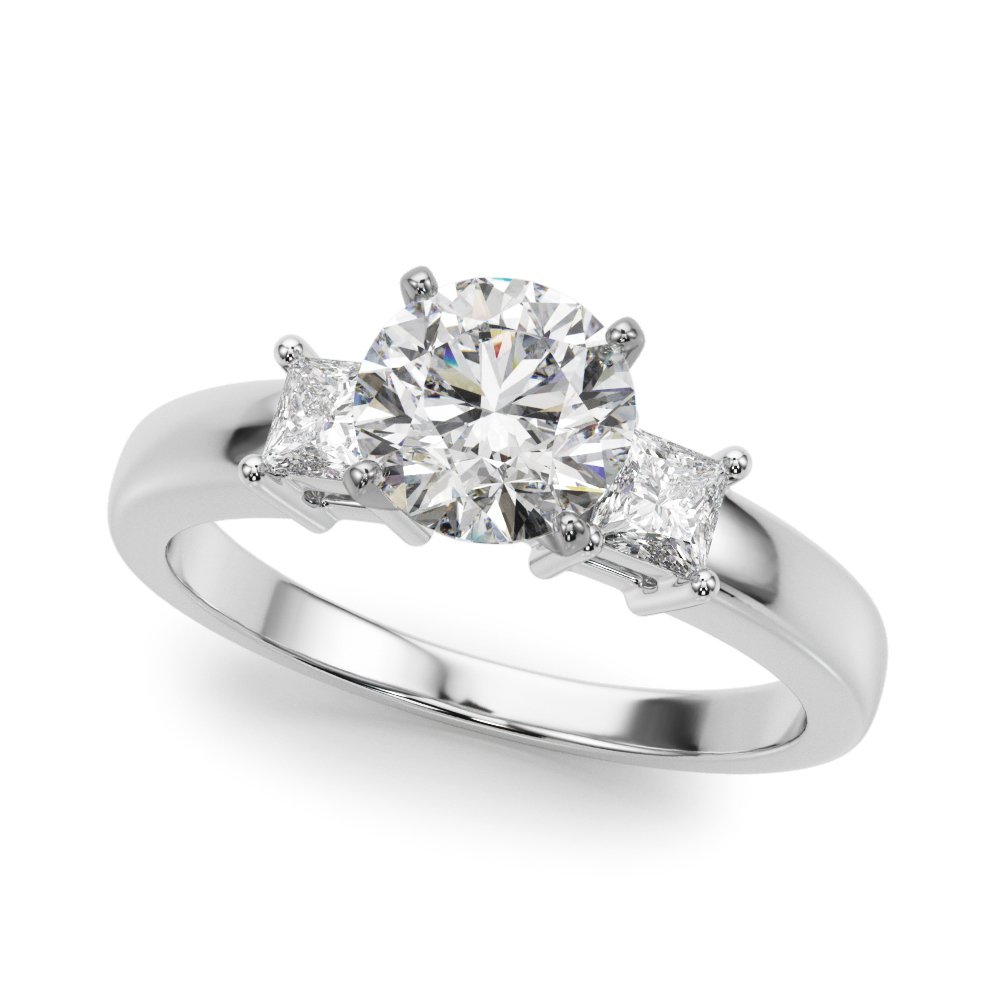 3-Stone Princess Cut Engagement Ring
