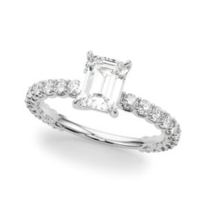 Single Row Trellis Shared Prong Engagement Ring