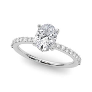 Hidden Halo Oval Engagement Ring