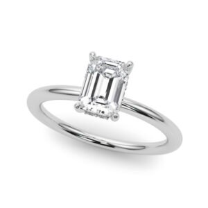 Hidden Halo Emerald Cut Engagement Ring
