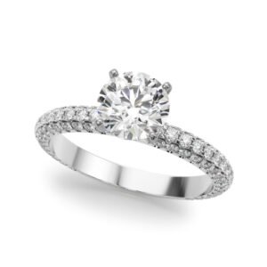 Multirow Pavé Engagement Ring