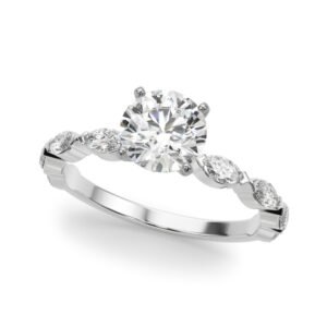 V-Tip Marquise Accented Engagement Ring