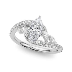 Bypass Fancy Shape Melee Marquise Shape Engagement Ring