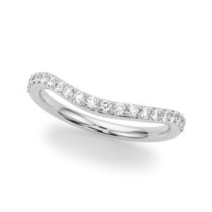 Single Row Prong Curved Wedding Band
