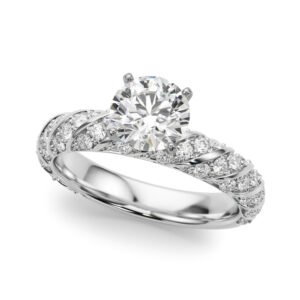 Swirling Pavé Engagement Ring
