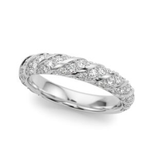 Swirling Pavé Wedding Band