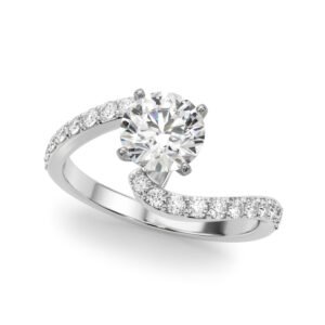 Solitaire Plus Single Row Curved Engagement Ring