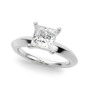 Solitaire Knife Edge Princess Cut Engagement Ring