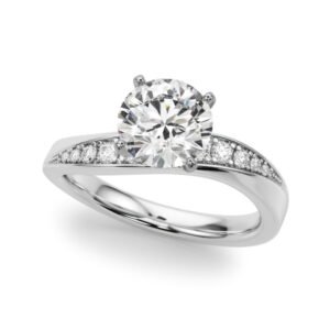 Contemporary Curved Engagement Ring