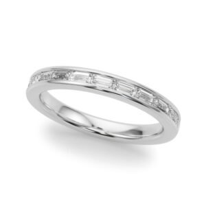 Channel Set Baguette Wedding Band
