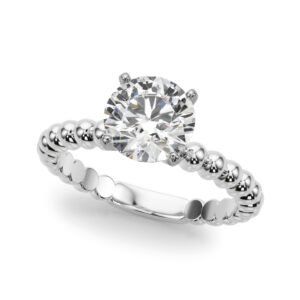 Beaded Solitaire Engagement Ring