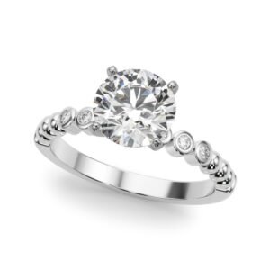 Beaded & Bezel Set Engagement Ring
