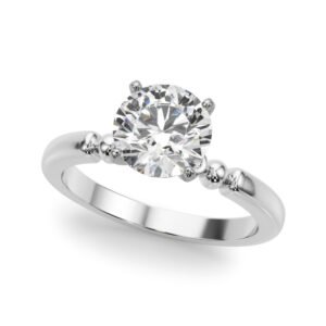 Beaded & Bezel Set Engagement Ring