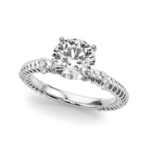 Twisting Diamond Accented Engagement Ring