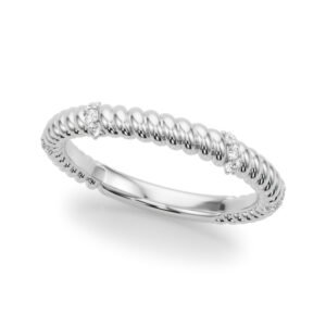 Twisting Diamond Accented Wedding Band
