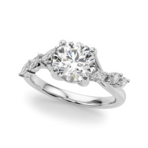 Marquise Accented Contemporary Engagement Ring