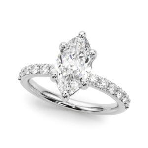 Single Row Marquise Engagement Ring