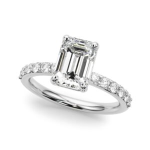 Single Row Emerald Cut Engagement Ring