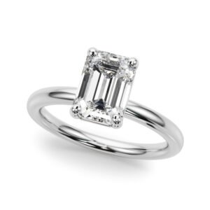 Solitaire Emerald Cut Engagement Ring