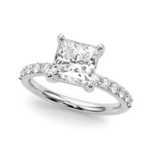 Single Row Princess Cut Engagement RIng