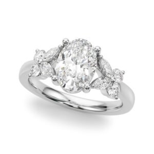 Floral Oval Engagement Ring