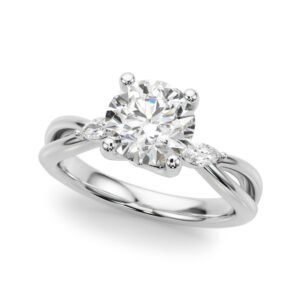 Round Split Shank Engagement Ring