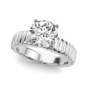 Textured Solitaire Engagement Ring