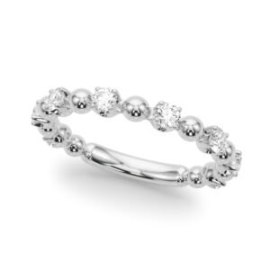 Alternating Bead & Diamond Wedding Band