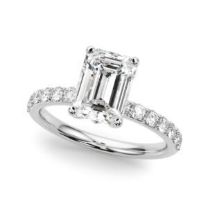 Floral Emerald Cut Engagement Ring
