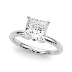 Floral Princess Cut Engagement Ring