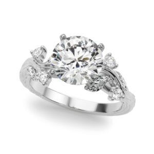 Accented Floral Engagement Ring