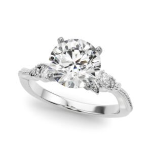 Nature-Inspired Milgrain Engagement Ring