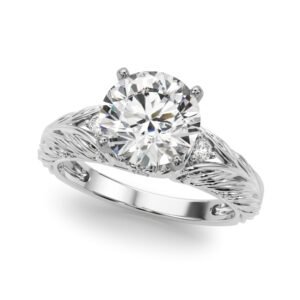 Accented Vintage-Inspired Engagement Ring