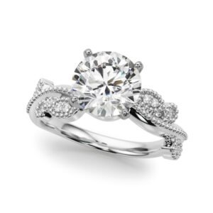 Nature Inspired Milgrain Engagement Ring