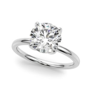 Round Tulip Hidden Halo Engagement Ring