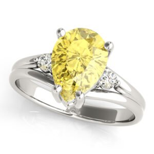 Solitaire Plus Pear Shape Color Rings