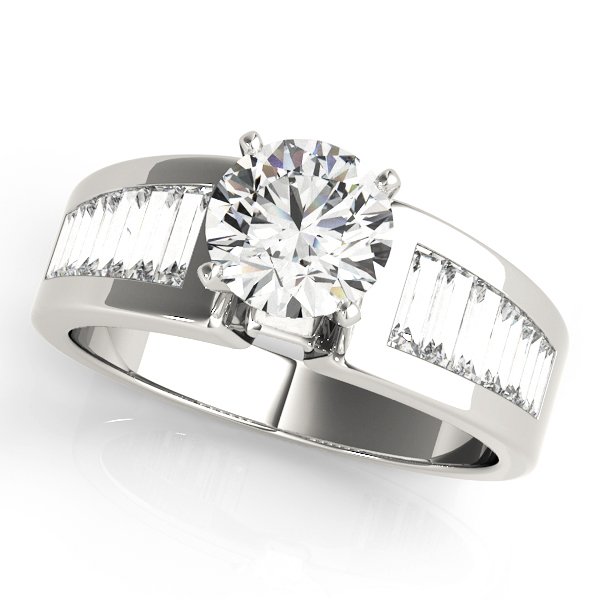 Wide Channel-Set Straight Baguette Engagement Ring
