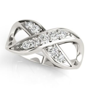 Infinity Prong In Channel Fashion Rings