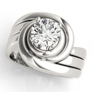 Solitaire Swirl Color Ring