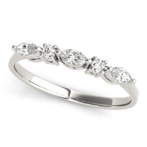 Alternating Round & Marquise Wedding Band