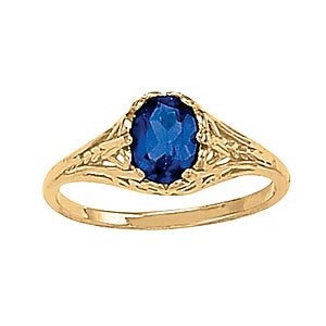 Engraved Filigree Oval Shape Color Ring