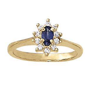 Oval Shape Halo Color Ring