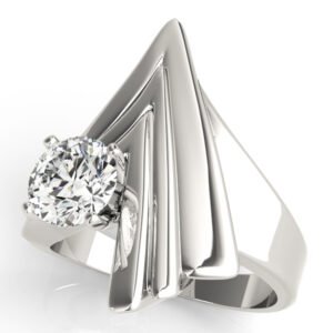 Contemporary Swirl Solitaire Engagement Rings