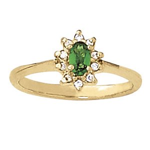 Floral Shape Oval Color Ring