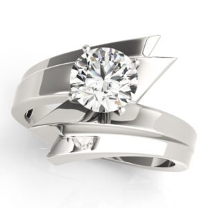 Bypass Solitaire Round Engagement Ring