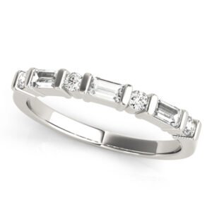 Alternating Round & Baguette Wedding Band