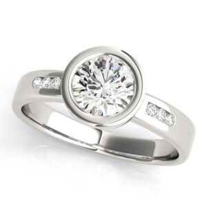 Single Row Channel Set Bezel Engagement Ring