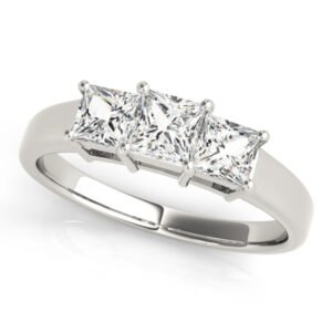 3-Stone Princess Cut Engagement Ring