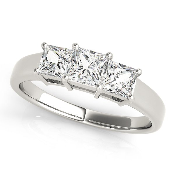 3-Stone Princess Cut Engagement Ring